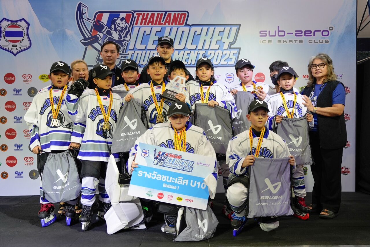 Congratulations to the U10 team on winning the championship at the Thailand Ice Hockey Tournament 2025 (October 10–13)🏆🎉